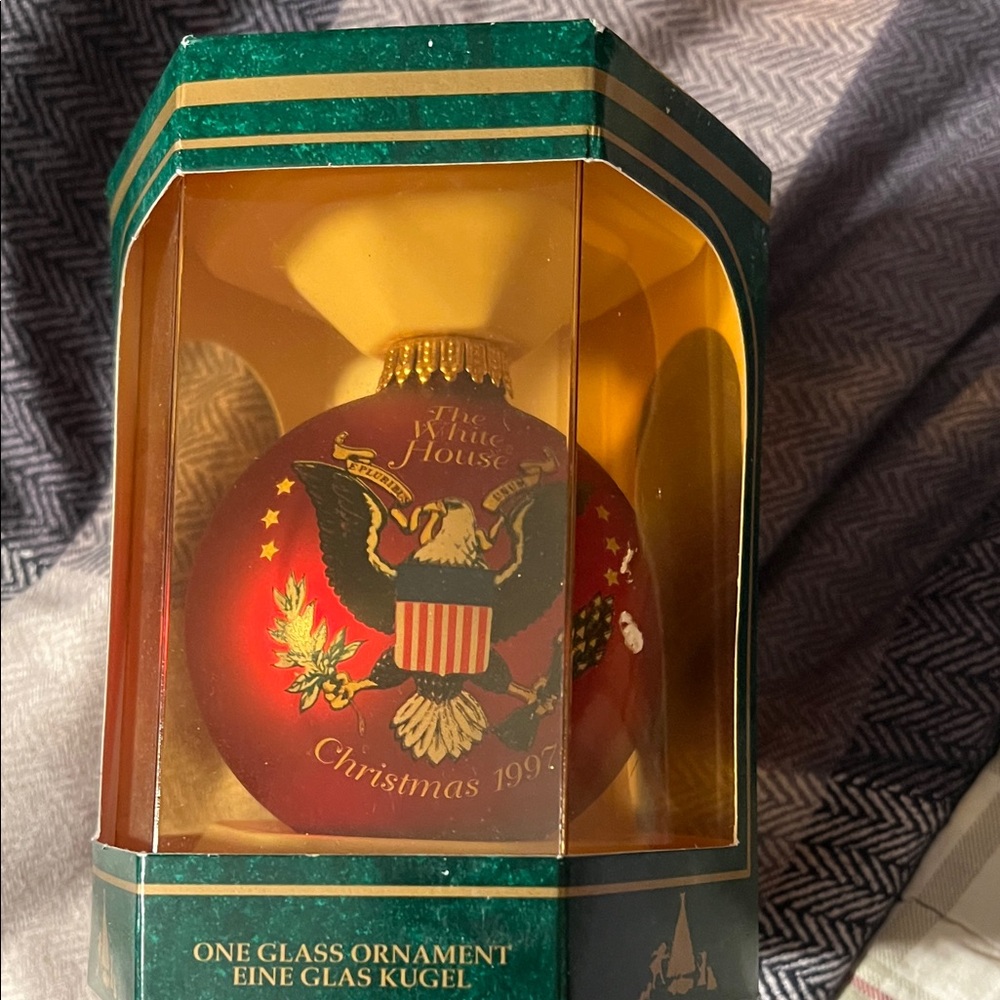 White House Red Glass Ornament